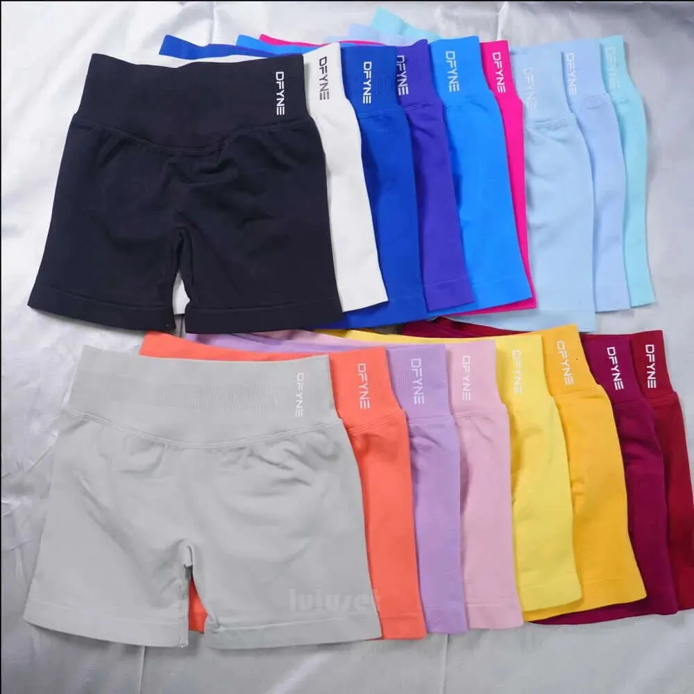 Dfynes short legging dfyness set short Alternative Candy Color Three-Section Waist Hip-Lifting Seamless Low-Waist Three-Quarter Pants Fiess Yoga dfynely set Shorts