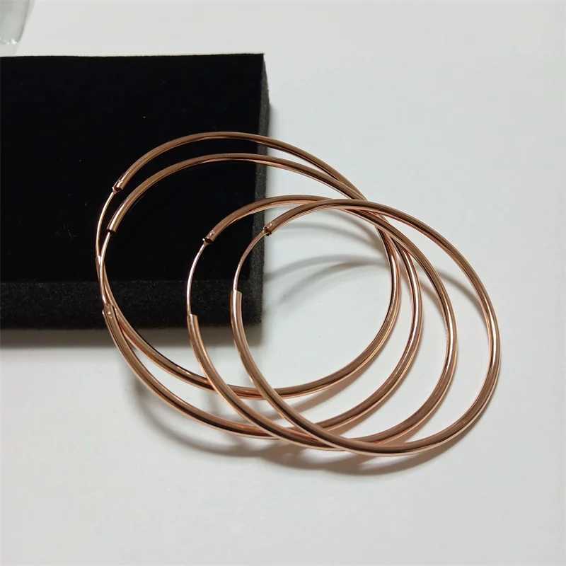 Senlissi -Rose Gold Hoop Earrings For Women 925 Sterling Silver Fashion Earring C K Rings Real gold G251216