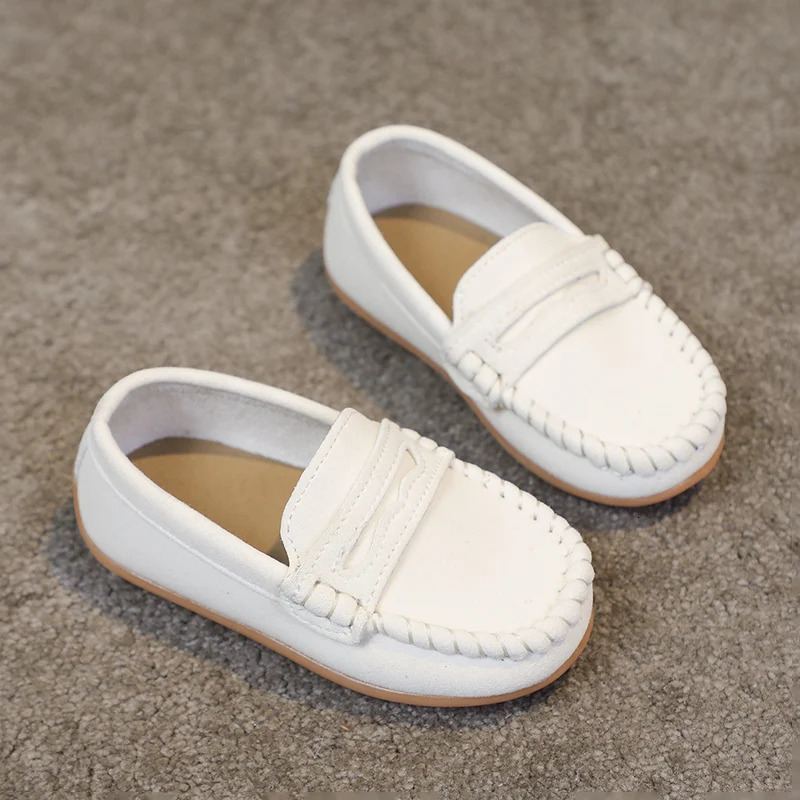 Boys Moccasins Shoes Fashion Solid Color Kids School Causal Shoes Breathable Non-slip Children Slip-on Flats Loafers Size 21-30 251215