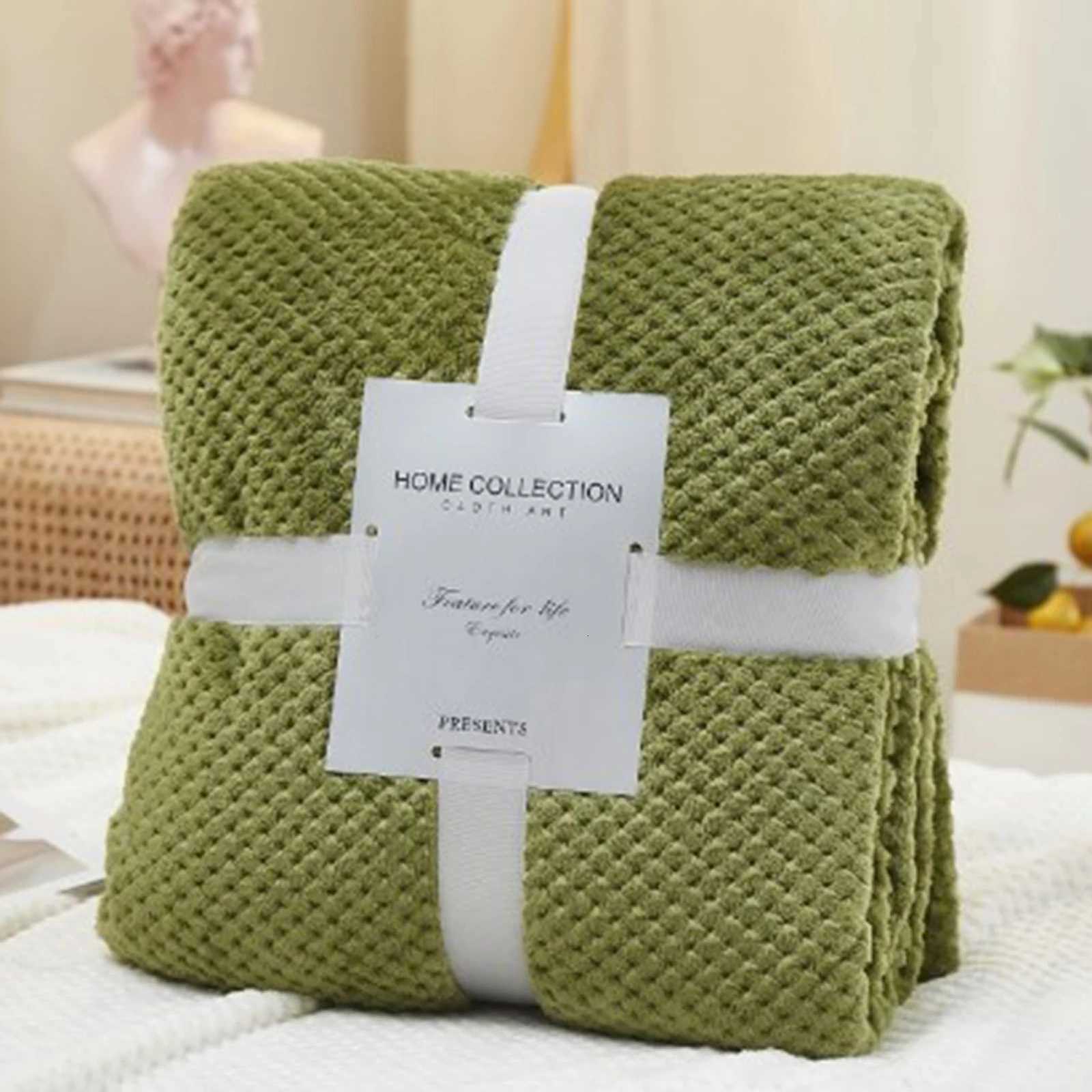 Thickened Solid Color Flannel Blanket Exquisite Craft Design Warm Cozy Bedding Blanket Suitable for Sofa Bedding Airplane H251216 - view 3
