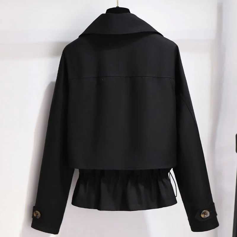 2025 New Spring Autumn Women Jacket Causal Windbreaker Famale Basic Jackets Short Coats Double breasted Ladies Outwear Tops K314T251216