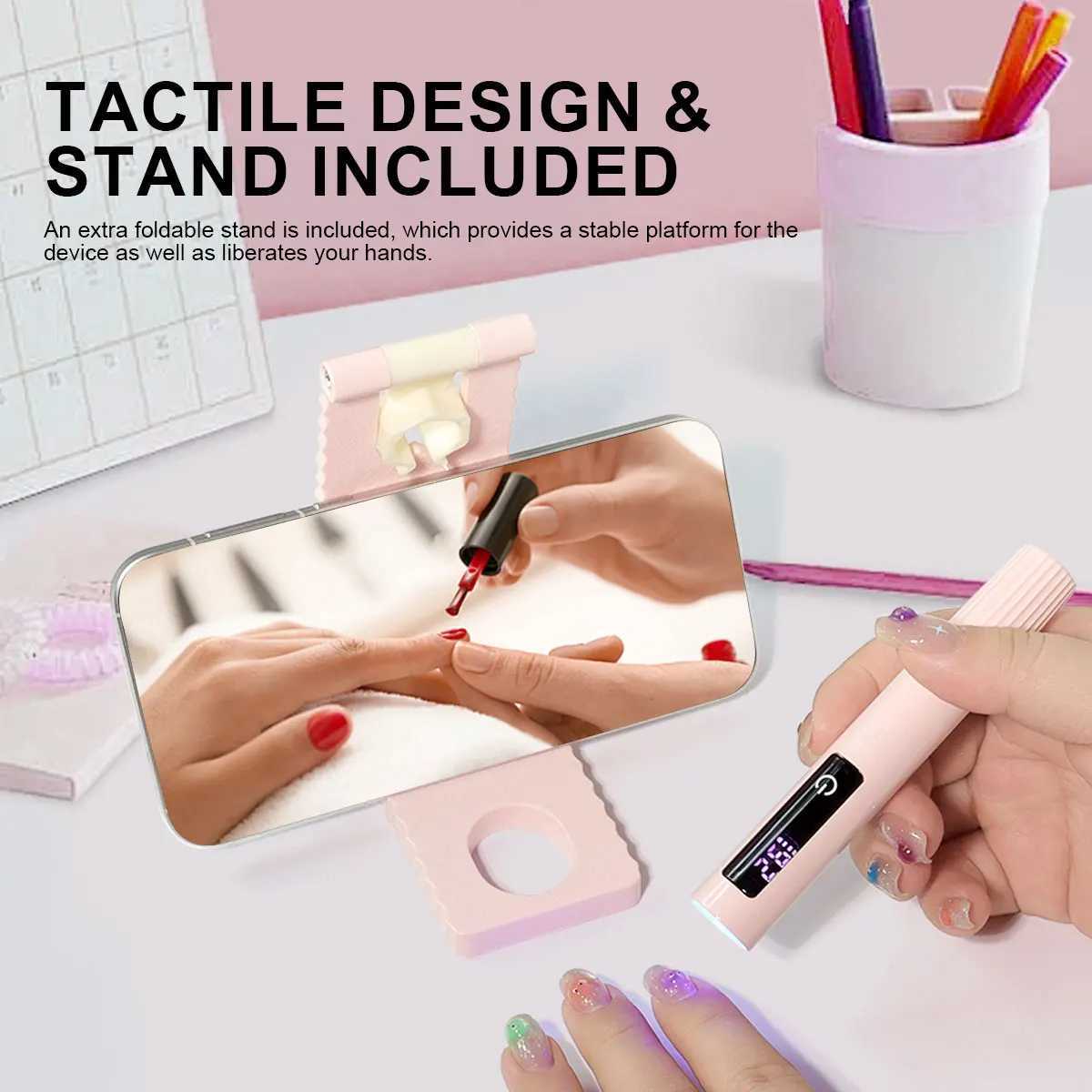 LIMEGIRL Hand Held LED Nail Dryer Lamp with LCD Monitor Rechargeable USB Nail Dryer Quick Curing Nail Glue UV LampT251216