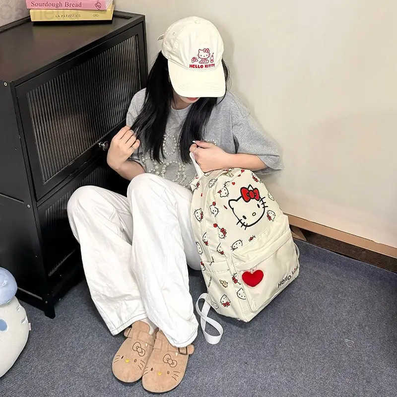 Sanrio Cute cartoon character Hello Kitty genuine backpack Cute original design book bag Exquisite large capacity backpack Holiday gift H251216