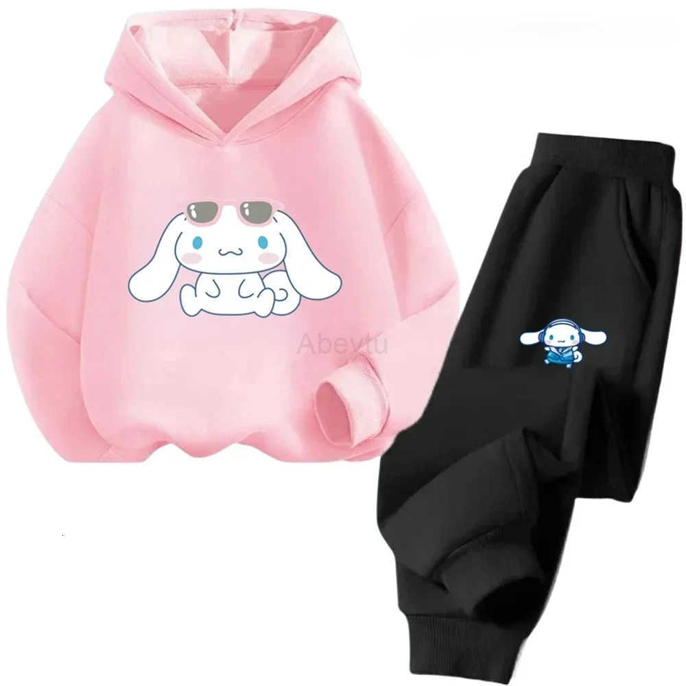 Sanrio Anime My Melody Cartoon Printed Childrens HoodieSports Pants Set Cute Casual Clothing H251216