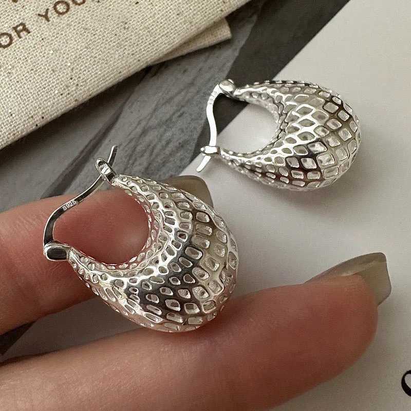 925 Sterling Silver Vintage Earrings For Women Trendy Simple Big Web Earring Jewelry Prevent Allergy Party Accessories G251216