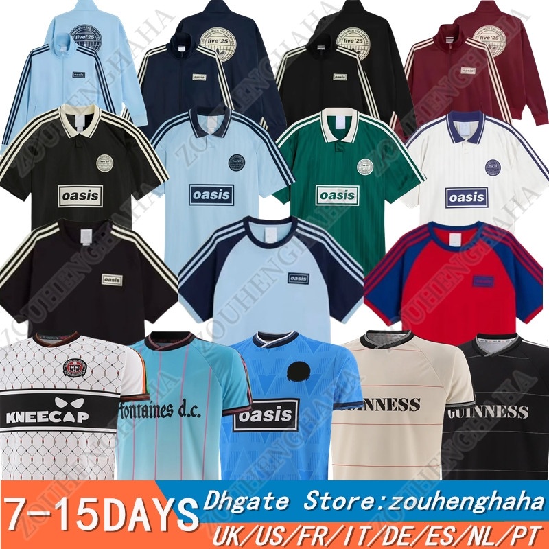 2025 Oasis Tour Jacquard Football Jersey Shirts Kit 25 26 Fontaines Dc Home Away Third Bohemians BLACK GUINNESS Soccer Jerseys 135th Anniversary Oasiss Live