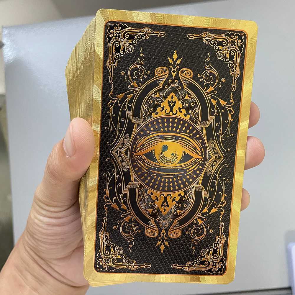 Spanish and English Golden Foil Tarot Deck Prophecy Cards for Beginners with 2-Languages Guidebook 12x7cm Toro Taro C251216