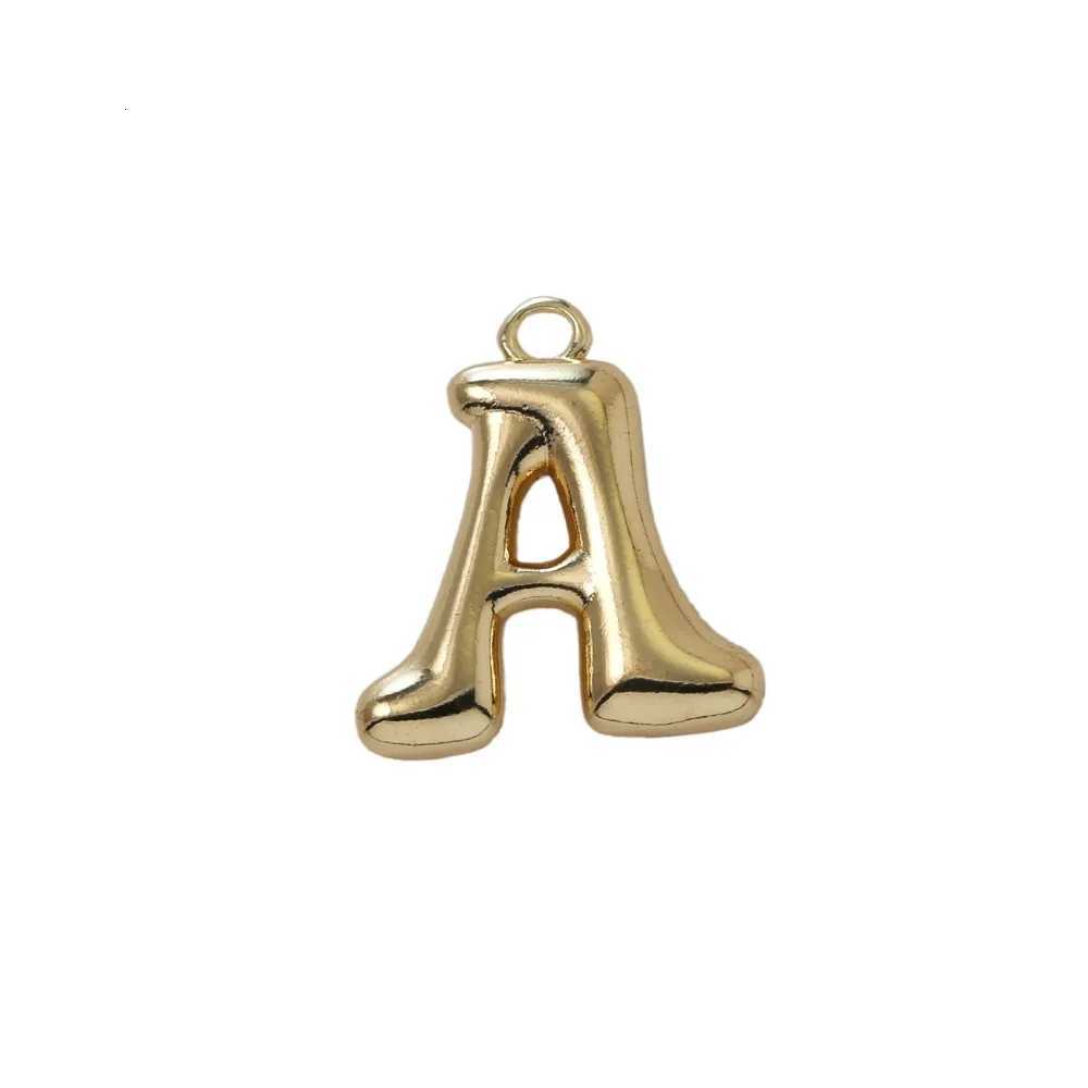 18K Plating Jewelry A-Z English Bubble Letter Glaze Pendant Necklace M251216