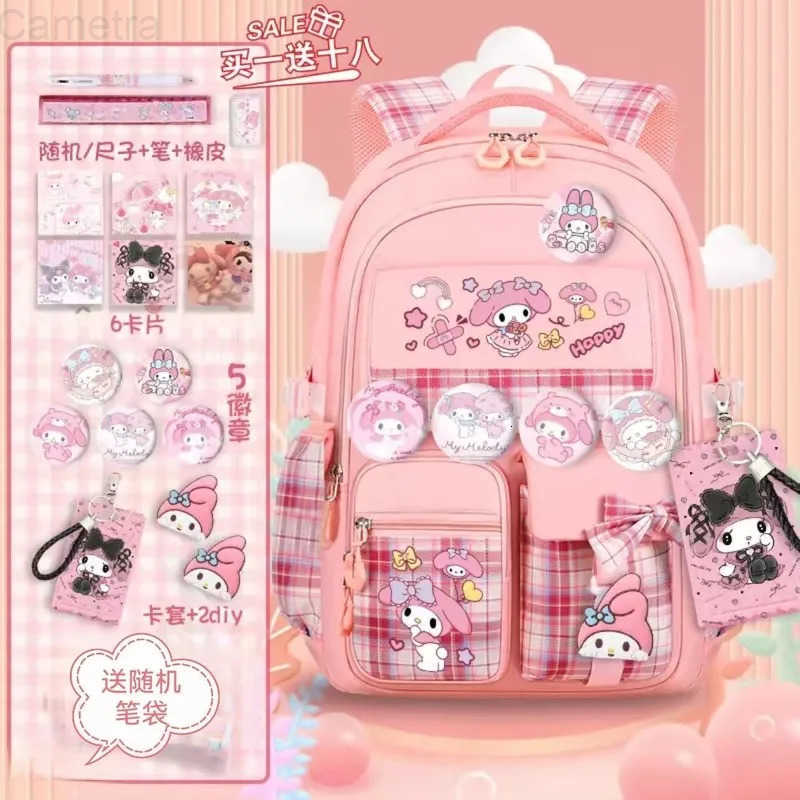 Sanrio Anime Kulomi Backpack Large Capacity Cute Cartnoon Figure Periphery Melody Students Back-To-School Season Stationery Bag Gifts H251216