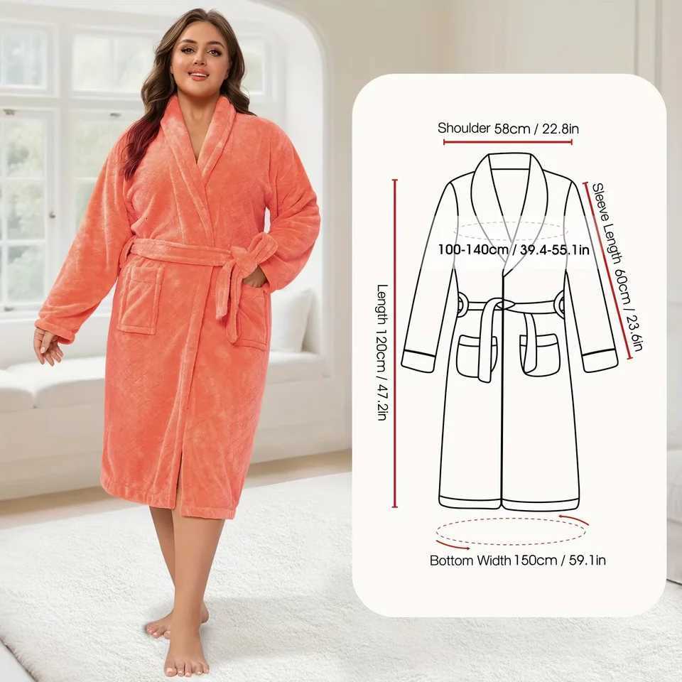 Womens Large Coral Fleece Bathrobe - Ultra Soft Skin-Friendly Absorbent Quick-Drying Lounge Robe for Daily Bath Night Wear C251216