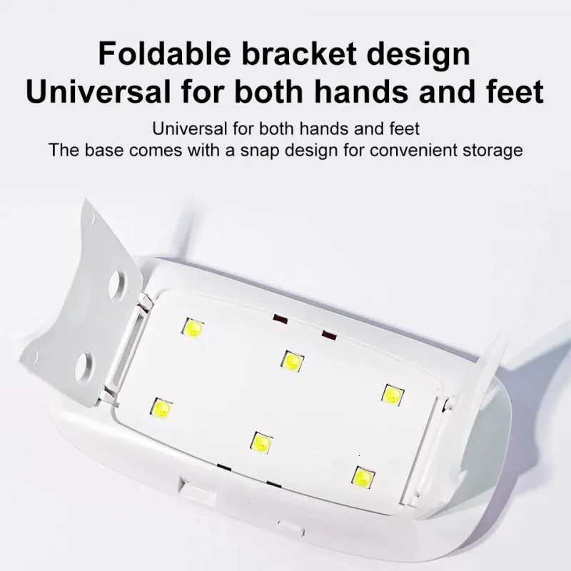 6W portable nail dryer Mini Rechargeable 6 LEDs UV manicure lamp nails gel curing tool for quick drying Polish varnish machineT251216