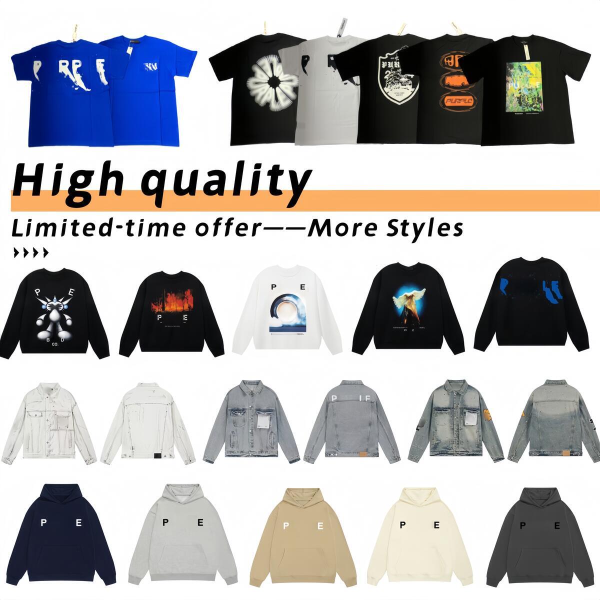 5A purple shirt Designer hoodie High Street Men's tshirt Printed Summer Fashion jacket Designer Long Sleeve Top Letter Cotton designer hoodie High Quality Clothing