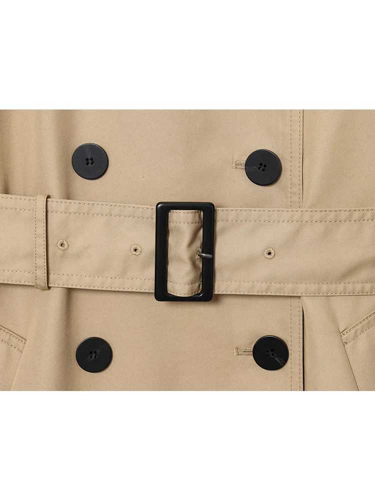 TFMLN New Women Loose Midi Length Trench Coats Fashion Elegant Double Breasted Belt Windbreaker Coat Casual Street CoatsT251216