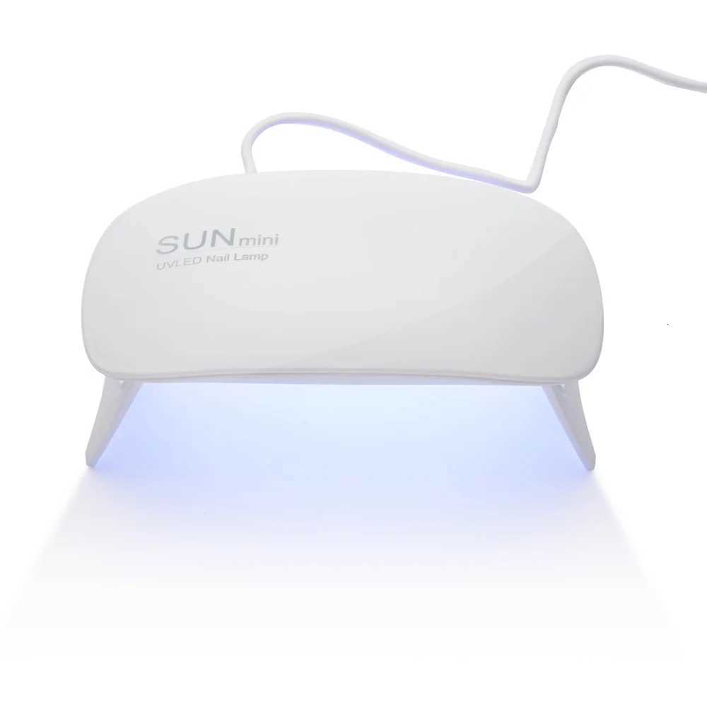 1Pc Mini Portable Nail Lamp With 6pcs Led Bead UV/LED Nail Dryers White Pink Color USB Charging 6W Home Use Nail Tools Lamp T251216