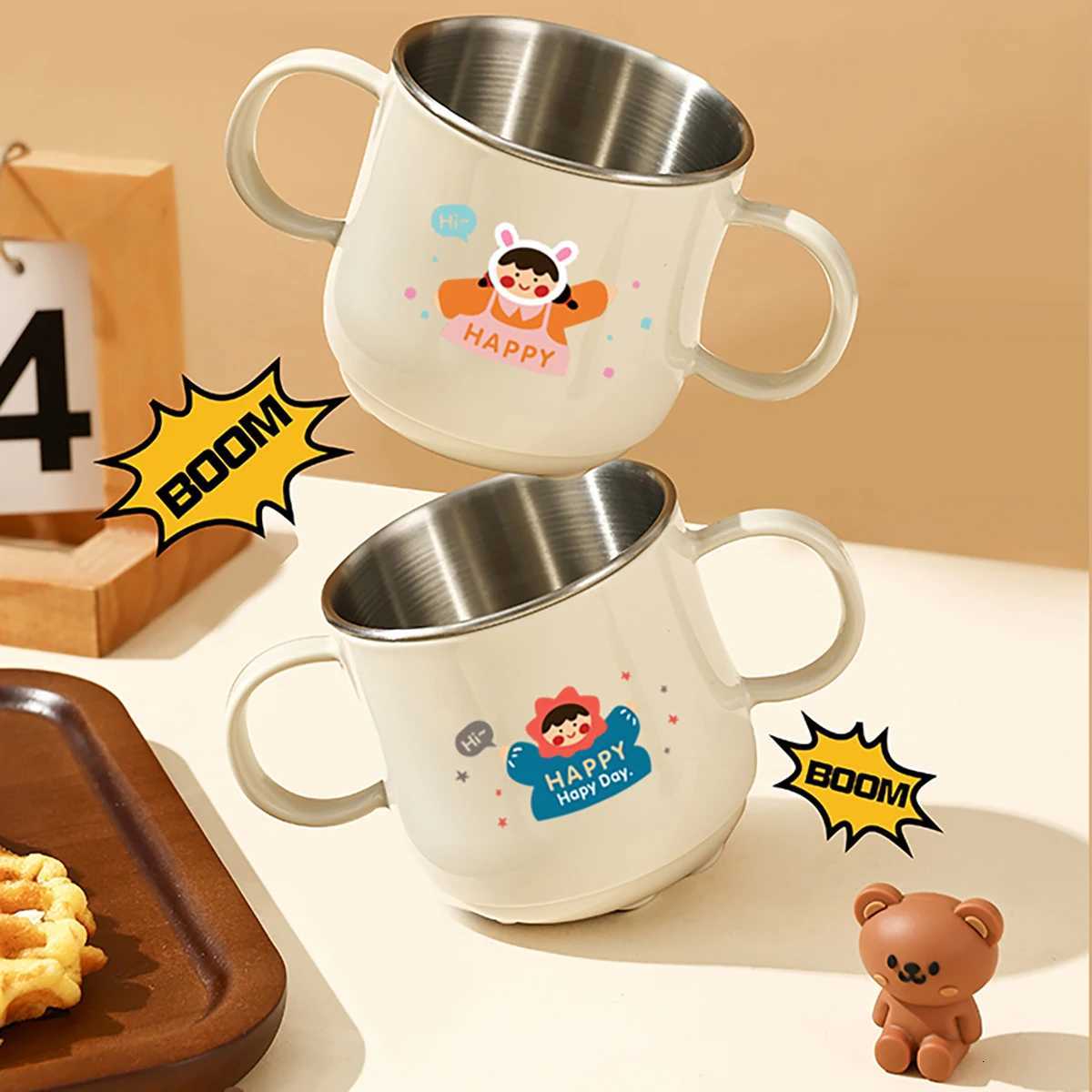 304 Stainless Steel Double Wall g For Kids With Handle Mini Cute Anti Scald Drinking Cup Detachable Milk Coffee Cup Drinkware H251215