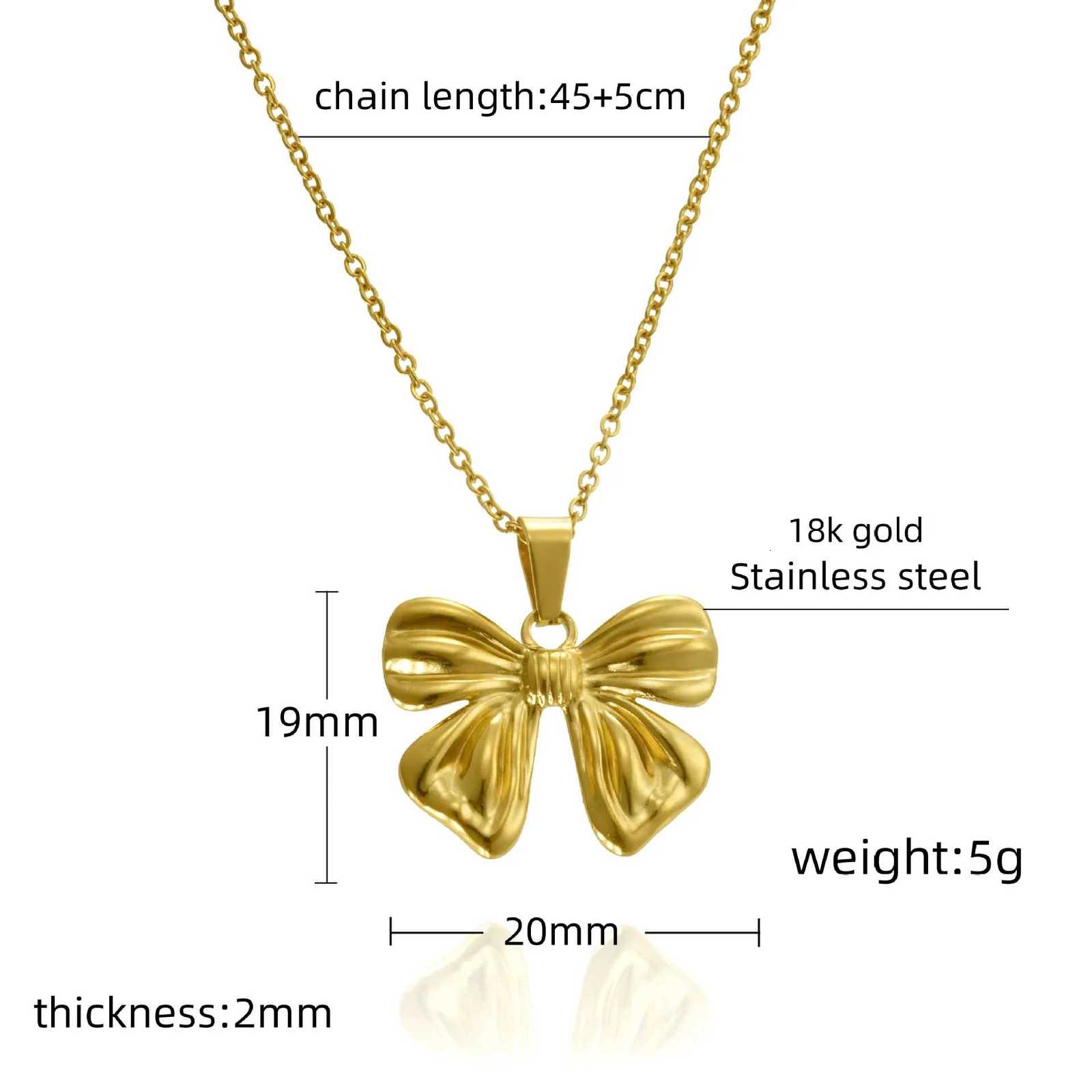 Womens Titanium Steel Bow Necklace Design Stainless Steel Pendant Snake Bone Chain Necklace M251216