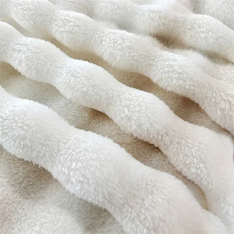 Luxurious Faux Rabbit Fur Bed Blanket - Soft Thick and Warm Throw All Seasons Versatile for Sofa Shawl Travel and Gifts H251216 - view 6