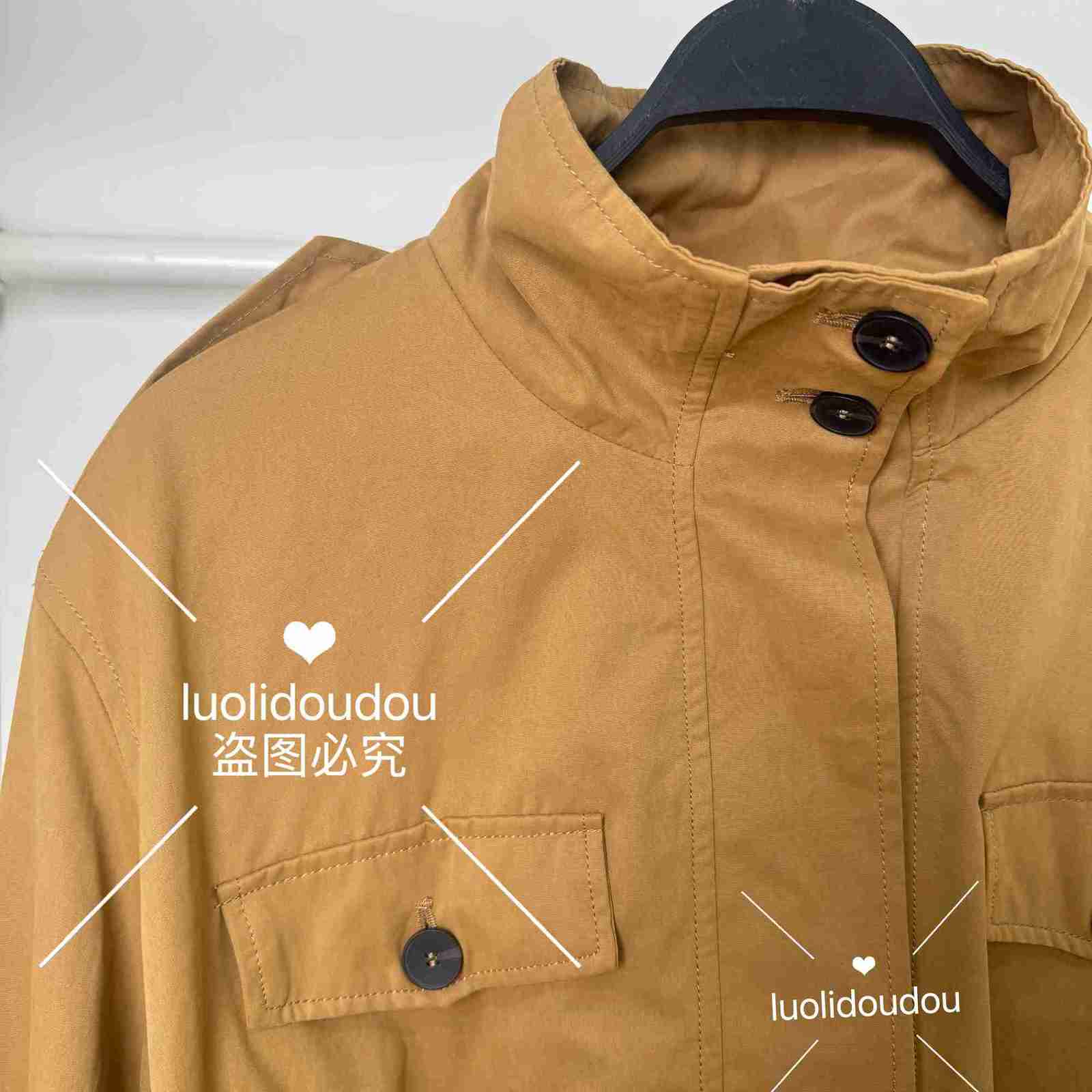 5320/888 Autumn womens clothing lace-up short simple cropped trench coat belt jacket 5320888 756T251216