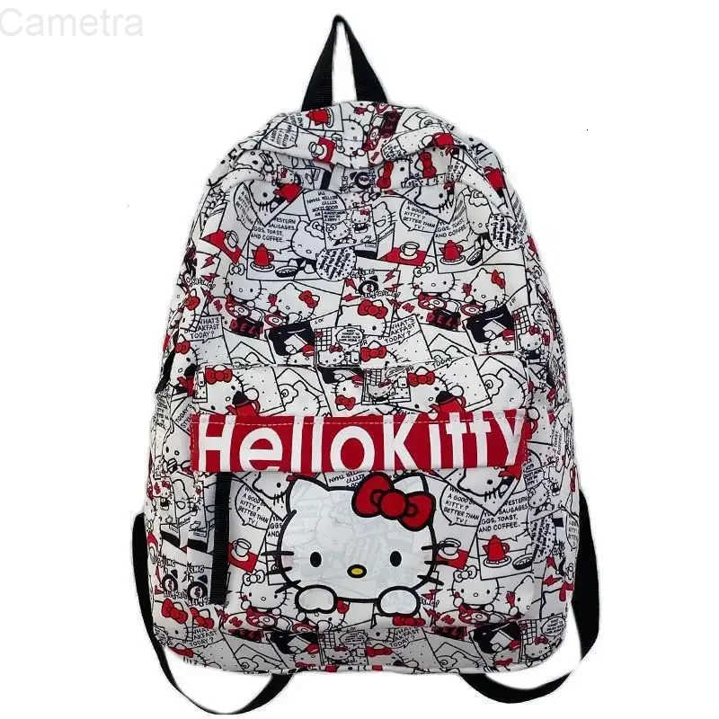 Sanrio Ins Hello Kittys Backpack Cute Cartoon Student All-Match School Bag Light Large Capacity Girl Student Bags for Woman H251216