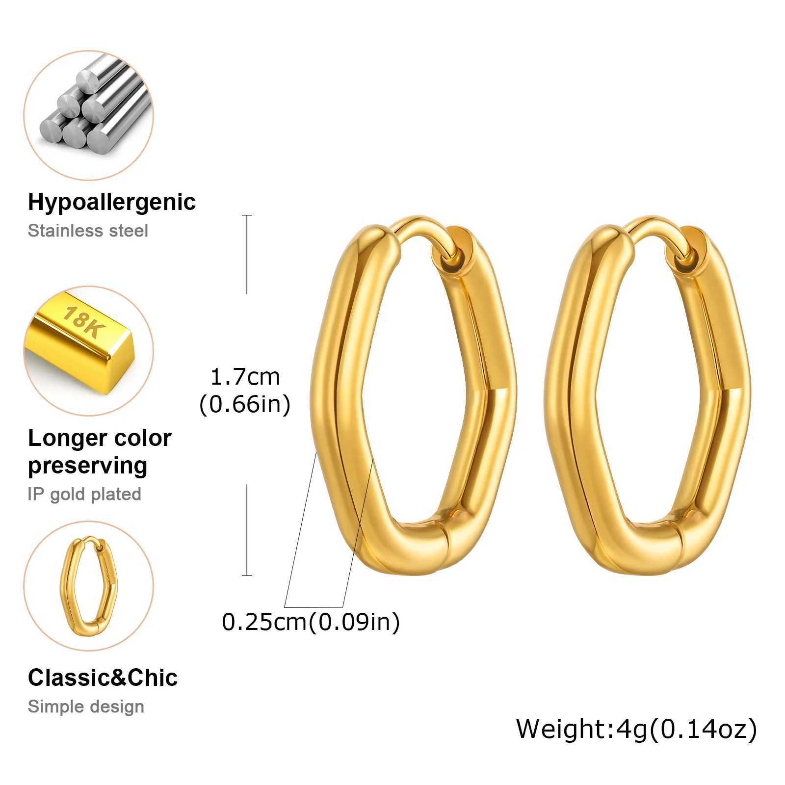 Minimalist Stainless Steel Hoop Earrings For Women Geometric Oval Heart Gold Plated Huggies Earrings Chic Jewelry Gift G251216