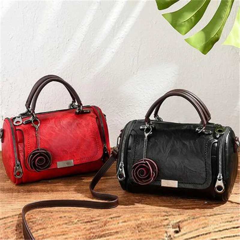 Fashion Women Shoulder Bag with Flower Pendant Ladies Totes Party Purse Boston Handbag Casual Female Messenger Crossbody Bags M251216