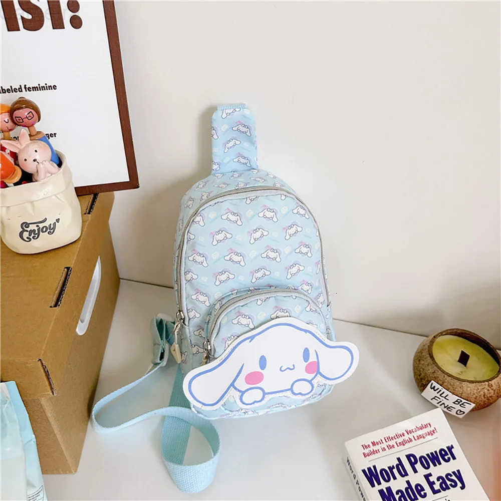 Sanrio Kawaii Cinnamoroll Chest Bag Anime Shoulder Bags Portable Satchel Childrens Handbags Backpacks Christmas Gifts For Boys Girls H251216