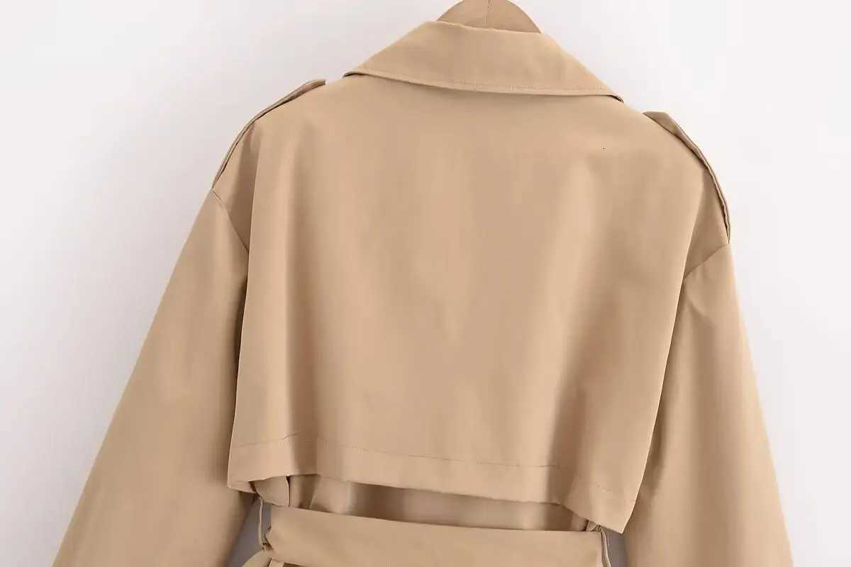 British style womens long sleeved bow waistband short windbreakerT251216