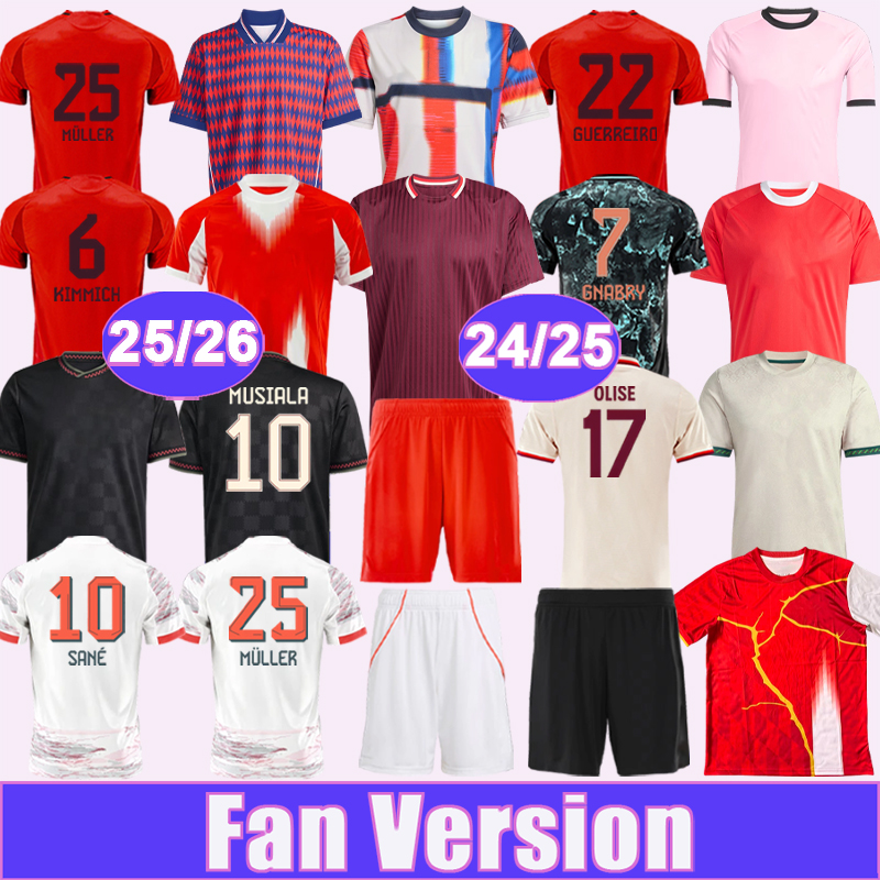 24 25 26 GNABRY KANE Mens Soccer Jerseys SANE COMAN MULLER DIER OLISE DAVIES BUCHMANN Home Away 3rd Goalkeeper Training Wear Football Shirts