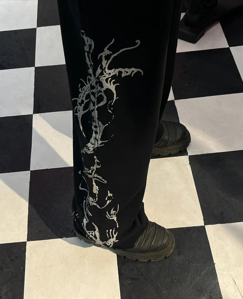 Hip-hop Trendy Streetwear American Y2k Harajuku Striped Print Oversized Sweatpants Casual Loose Straight Wide-leg Pants Men 251215