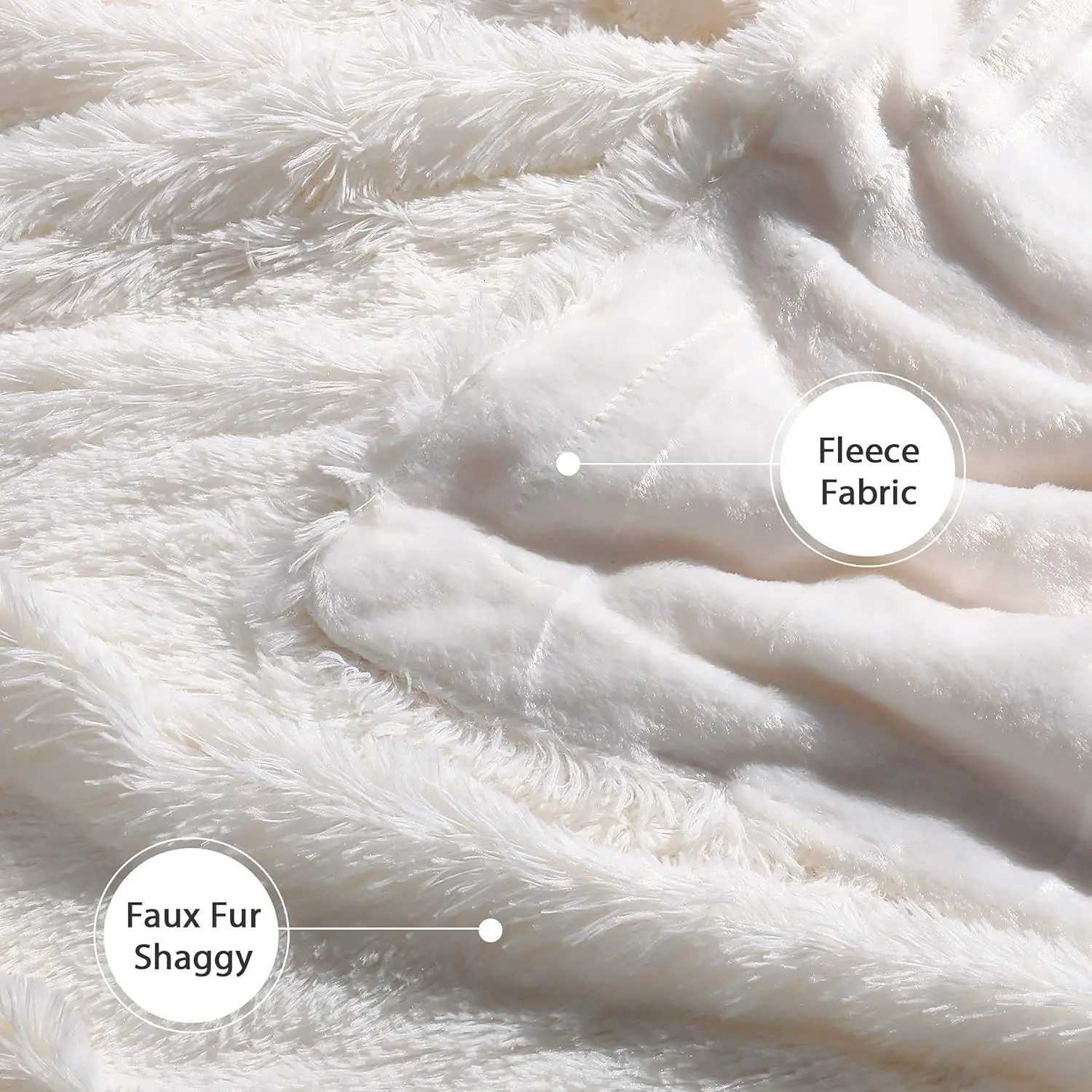 Extra Soft Fuzzy Faux Fur Throw Blanket Reversible Long Hair Shaggy Blanket Fluffy Cozy Plush Fleece Blankets for Couch Sofa H251216 - view 7