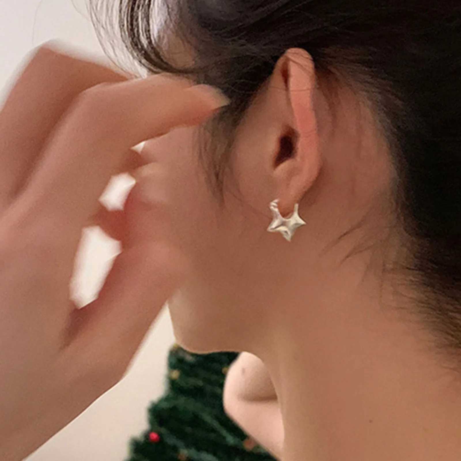 925 Sterling Silver Vintage Simple Star Earrings For Women Trendy Earring Jewelry Prevent Allergy Party Accessories Gift G251216