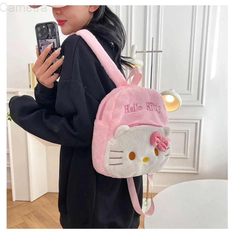 Sanrio Japanese-Style Kuromi Cartoon Cute Double-Shoulder Schoolbag For Children Perfect For Going To School Shopping For Gifts H251216