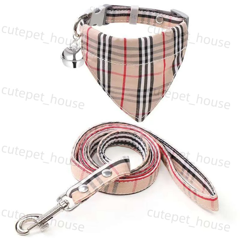 Pet collar Designer Cat Dog Leash Luxury triangular bandage Cotton polyester blend Pets travel equipment set Z3 - view 5