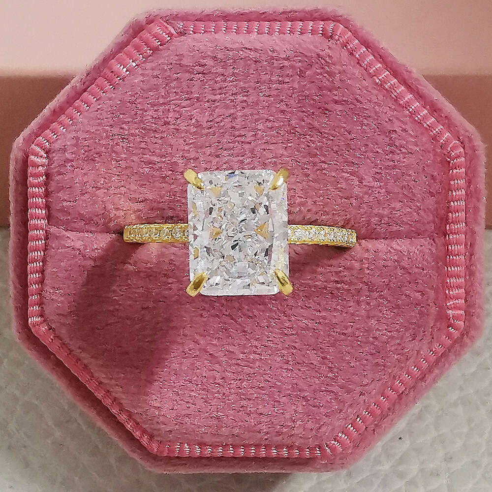 18K Gold Solid CVD VVS Clarity 1CT 2CT 3CT 4CT 5CT Radiant Cut Diamond Engagement for Wedding Ring