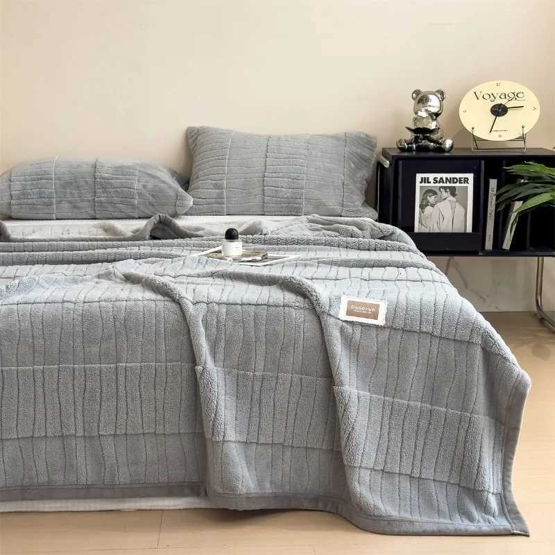 Luxury Thick Double-Sided Fleece Blankets Solid Color Flannel Blanket for Bed Autumn Winter Warm Blanket H251216 - view 5