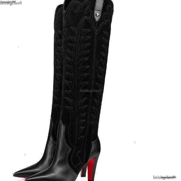 Top Designer red bd bottom boots Luxury Over the Knee Heels Boots Women's Classic Fashion Casual Luxury Heels Suede Brown Black Rivet heels desig