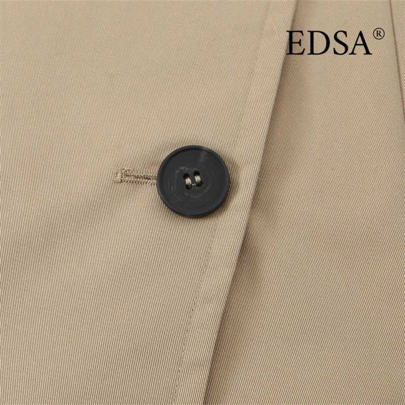 EDSA Women Double Breasted Cropped Trench Jacket Long Sleeves for Female Autumn Winter OuterwearT251216