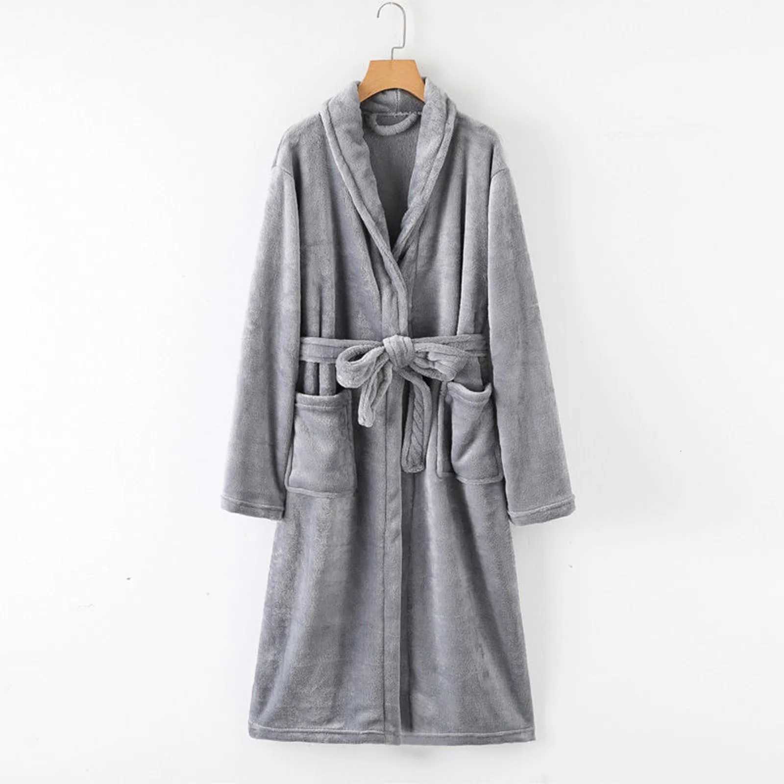 Bathrobe Clothes Nightgown Sleepwear Casual Long Sleeve Mens Man Winter Warm Flannel Robe Plush Shawl Male Bath Robe Lounge Home C251216