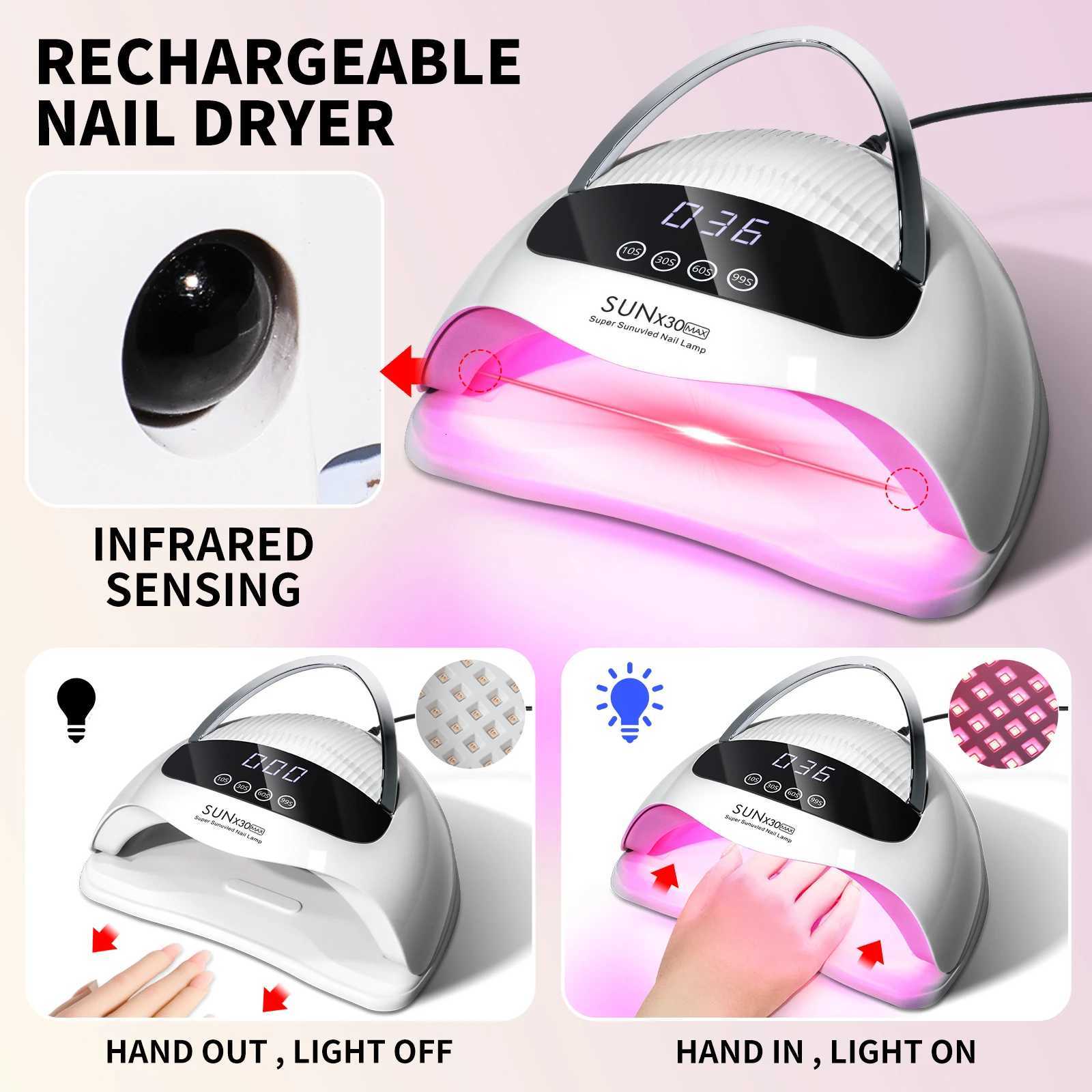 Professional 90 LED UV Nail Lamp For Nails Gel Polish With 4 Timer Setting HD Display Screen Auto Sensor Nail Dryer ToolT251216