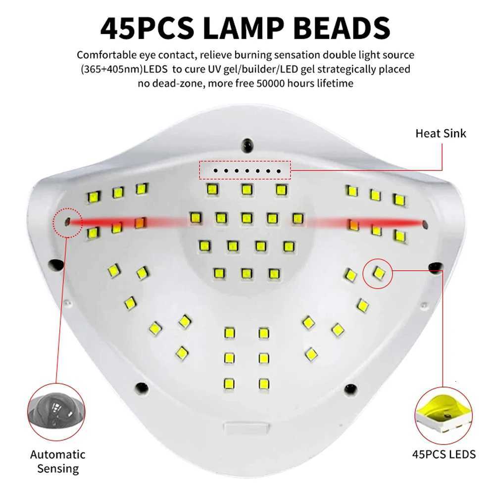 45LEDs Nail Dryer Lamp SUN X5MAX UV LED Gel Nail Dryer Drying For All Gel Polish Professional Manicure ToolsT251216