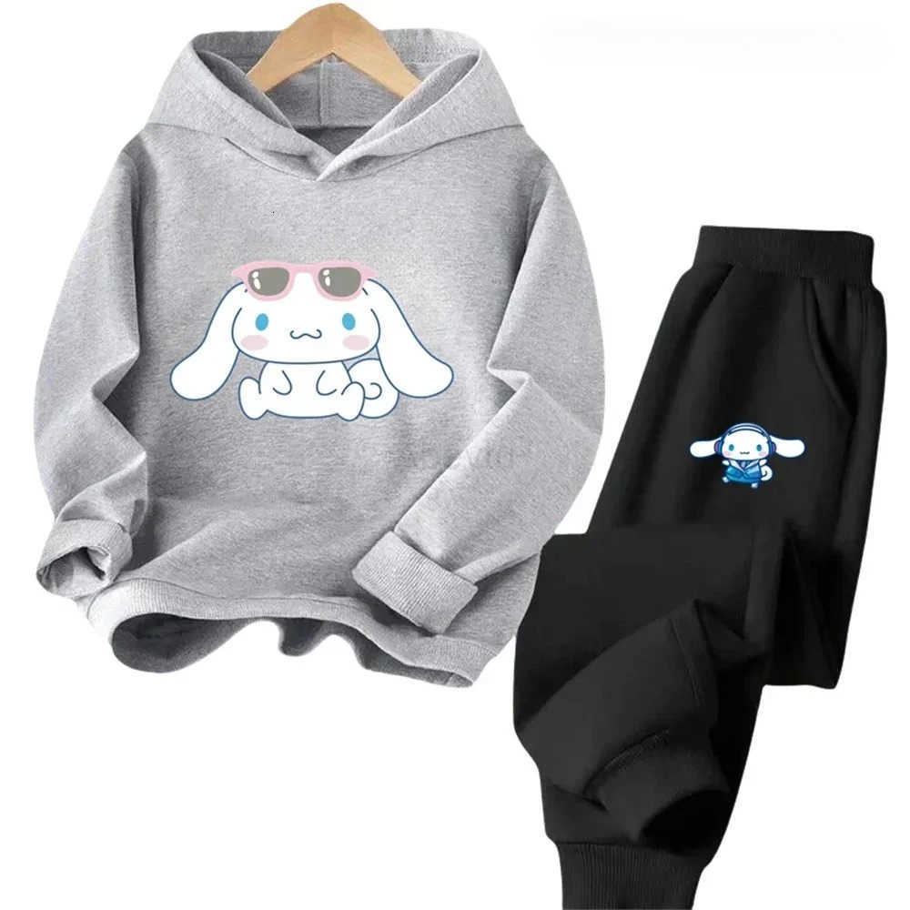 Sanrio Anime My Melody Cartoon Printed Childrens HoodieSports Pants Set Cute Casual Clothing H251216