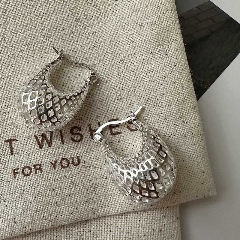 925 Sterling Silver Vintage Earrings For Women Trendy Simple Big Web Earring Jewelry Prevent Allergy Party Accessories G251216