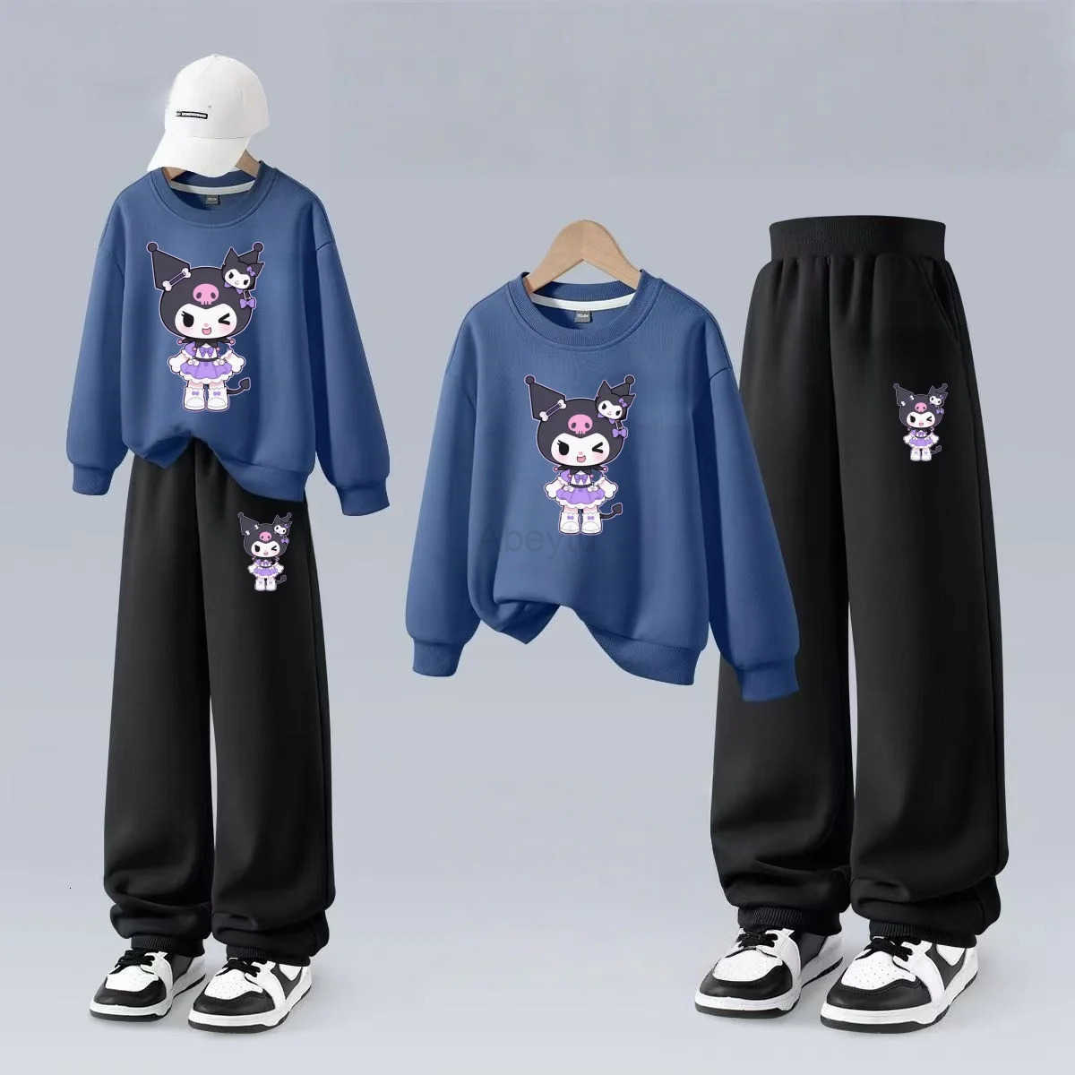 Sanrio Autumn Baby Girl Clothes Set Cartoon Printed Pullover Sweatshirts Top And Pants Bottom 2 Pieces Suit Kid Children Boy Tracksuits H2512161121