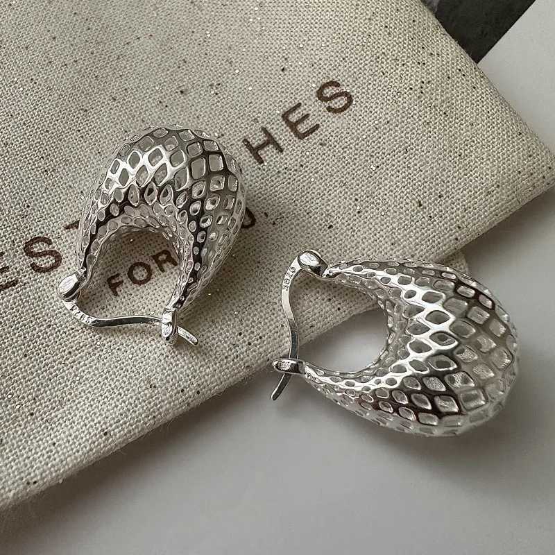 925 Sterling Silver Vintage Earrings For Women Trendy Simple Big Web Earring Jewelry Prevent Allergy Party Accessories G251216