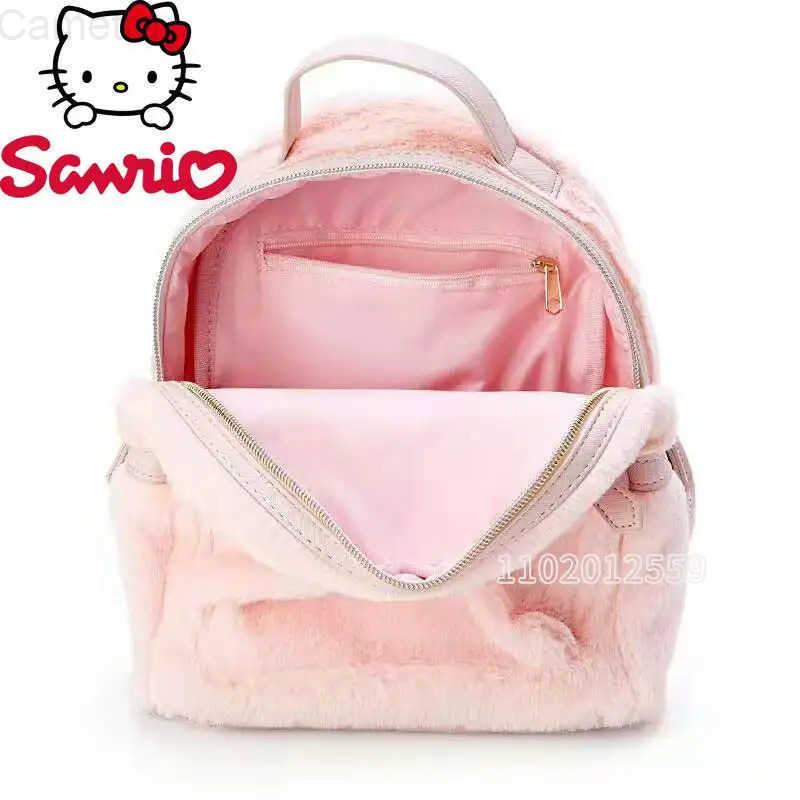 Sanrio Hello Kitty New Mini Plush Backpack Luxury Brand Cartoon Girls Backpack 3D Fashion Girls Plush Backpack High Quality H251216
