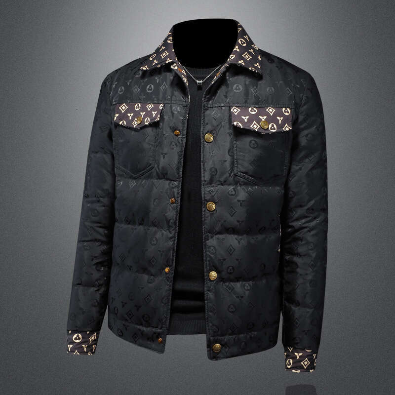 Autumn new dark flower jacket men's large size lapel casual jacket slim handsome trendy men's clothing