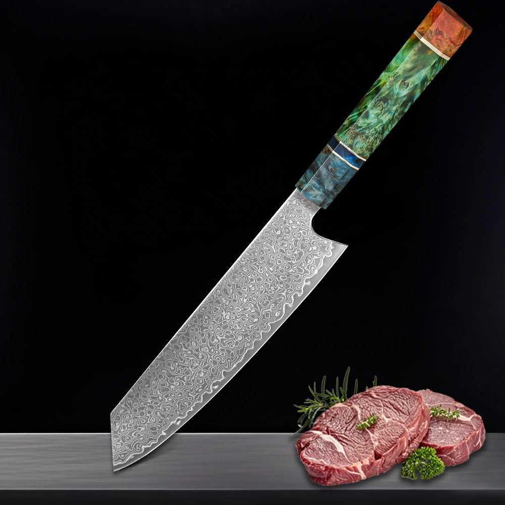 8 Inch Chef Knife 67 Layers VG10 Damascus Steel Kitchen Knives Stabilized Colored Wood Handle Professional Japanese Kiritsuke Kn C251216