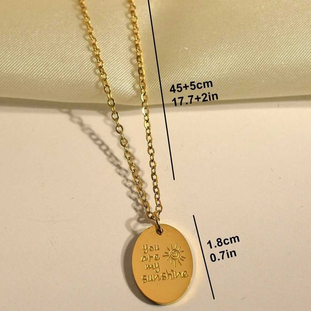 You Are My SunshineOval Engraved Necklace Stainless Steel Necklace Jewelry Mothers Day Gift For Women M251216