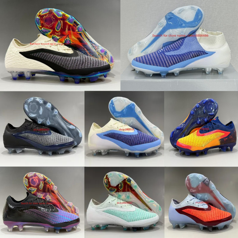 Designer Football Boot Mens Boots Metal Spikes Football Cleats Men lace-up FG BOOTS Soft Leather Pink Soccer uk3.5-uk10