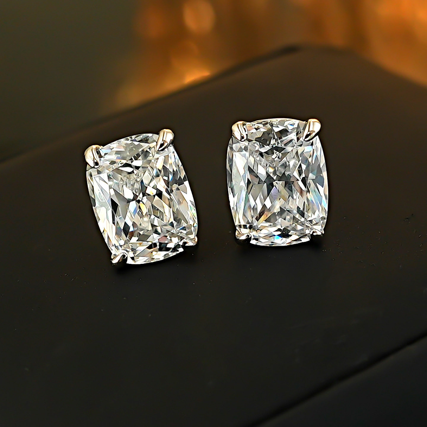 Choucong Ins Sparkling Stud Earrings Luxury Jewelry 925 Sterling Silver 18K Gold Large Cushion Shape 5A Zircon Diamond Party Women Wedding Bride Earri